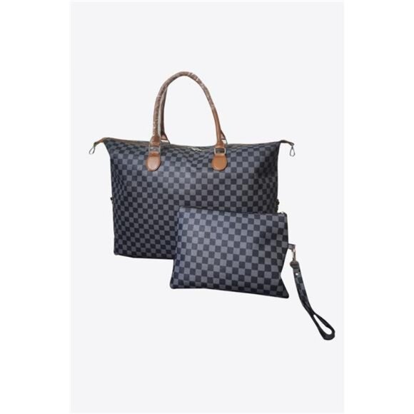 Checkered Two-Piece Bag Set - Picture 2 of 4